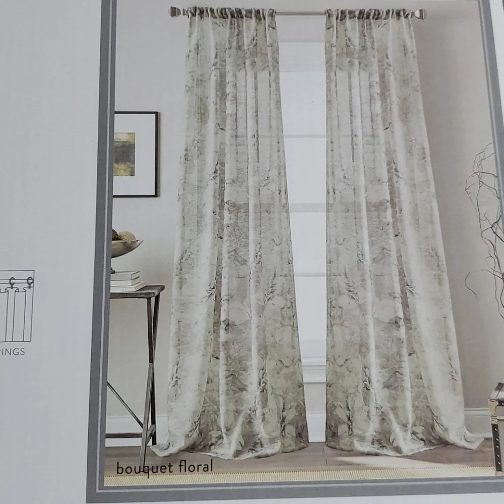 Peri home two Rod Pocket panels floral new 37x63in 2 Panels